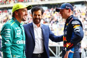 Fernando Alonso, Mohammed Ben Sulayem, Max Verstappen